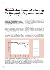 Finanzkrise: Herausforderung für Nonprofit-Organisationen