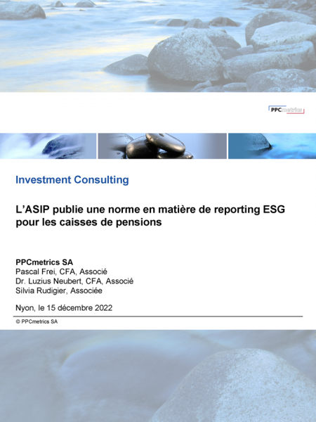 LASIP publie une norme en matière de reporting ESG pour les caisses de pensions